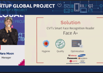 CVT startup presenting at the TIPS X beSUCCESS Korean Startup Showcase.