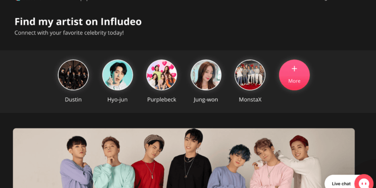 Korean startup Infludeo's platform for K-Pop fans.