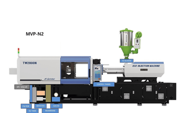 Korean startup Jushin Global Tech' Nitrogen pressure Vacuum injection molding machine.
