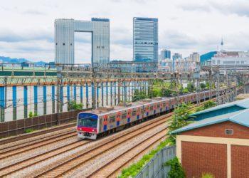 Seoul subway skyline.