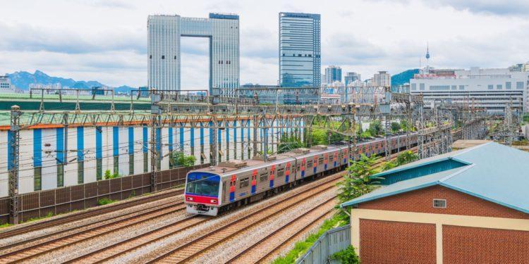 Seoul subway skyline.