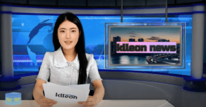 A virtual news announcer , made with KLleon's AI technology.