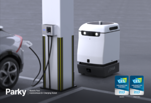 Parky is an autonomous EV charging robot