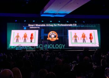 Safeware Inc.’s Smart Wearable Airbag C3 at the Edison Awards Ceremony.