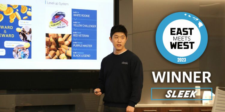 Sleek CEO, Eric Kim at the East meets West Pitch competition