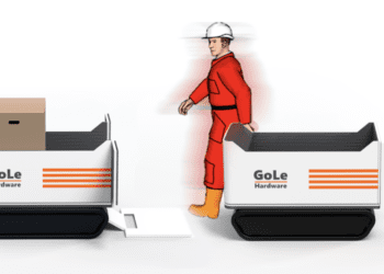 Gole Robotics' flagship product, a Robotic Lifting scaffolding device